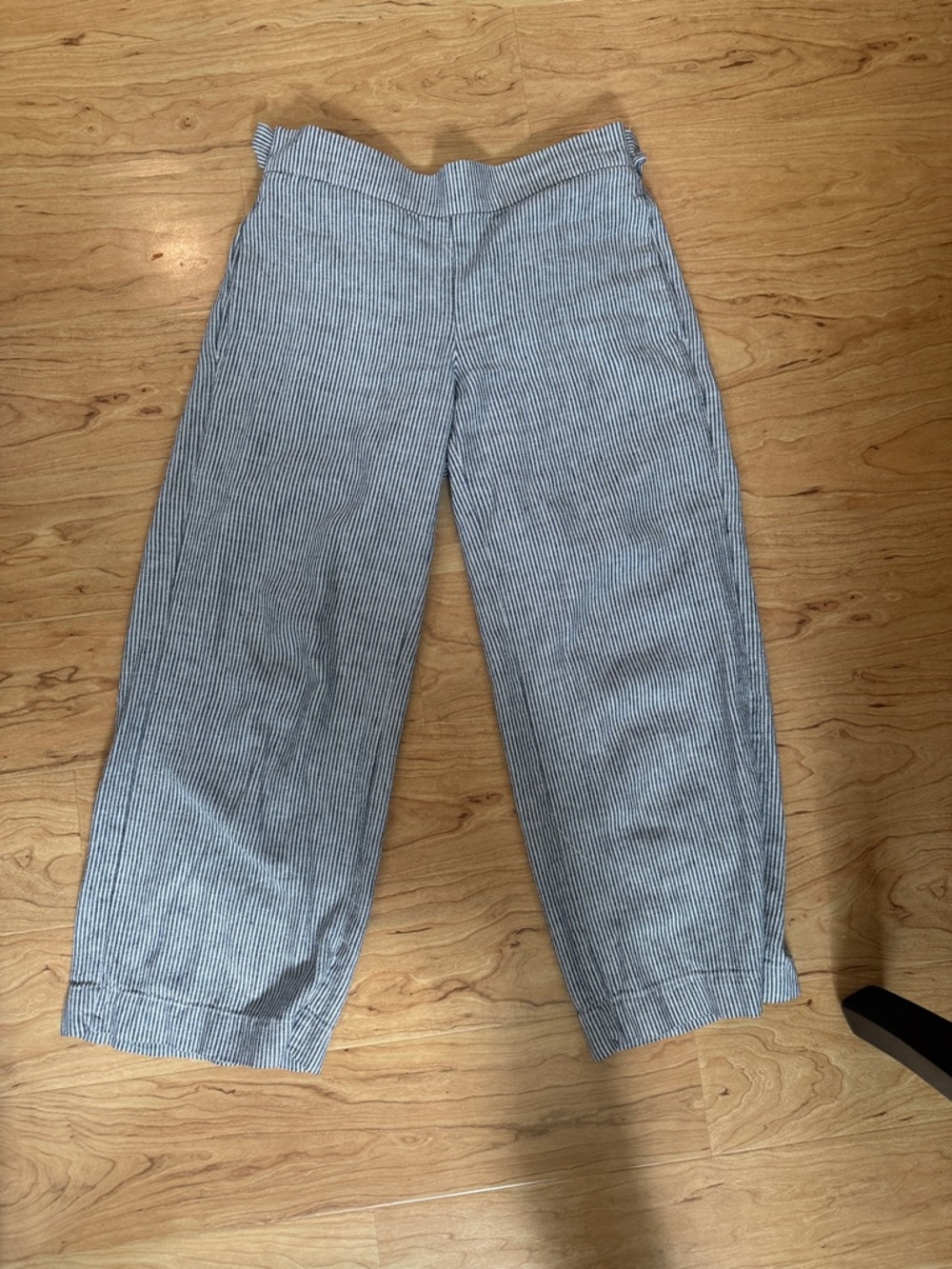 LOFT Petite Striped Elastic-Waist Pants